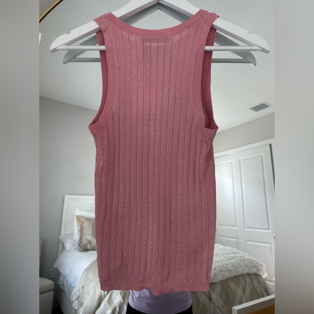 Zara Pink Ribbed Tank Top - Picture 2 of 8